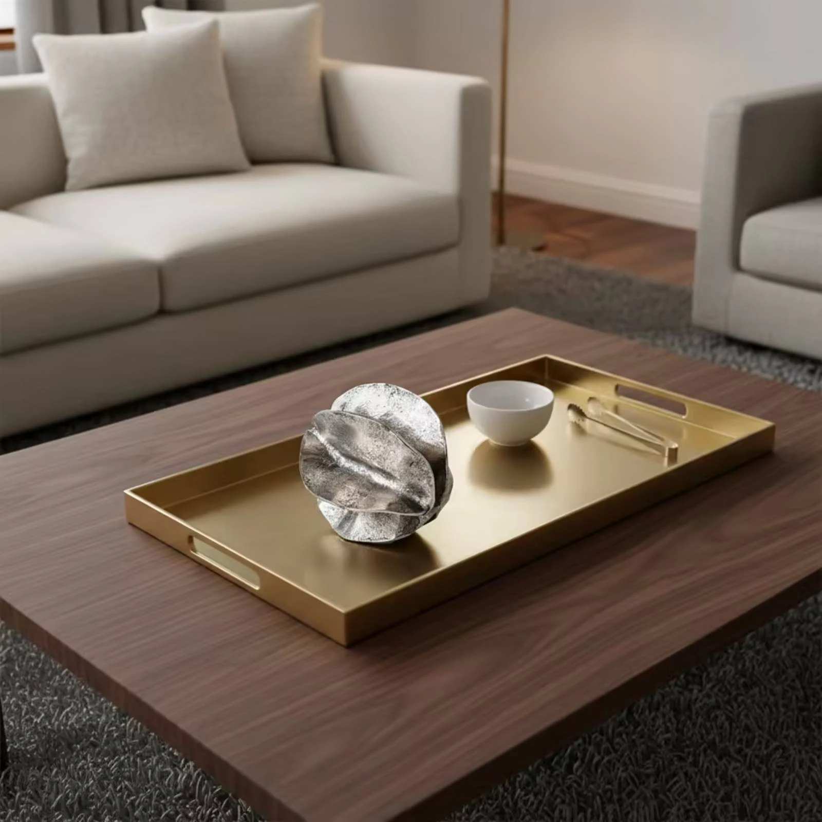 Aluminum Tray with Fluted Base Sculptural Metal Pedestal Tray Decorative Aluminum Bowl Modern Decor Compact