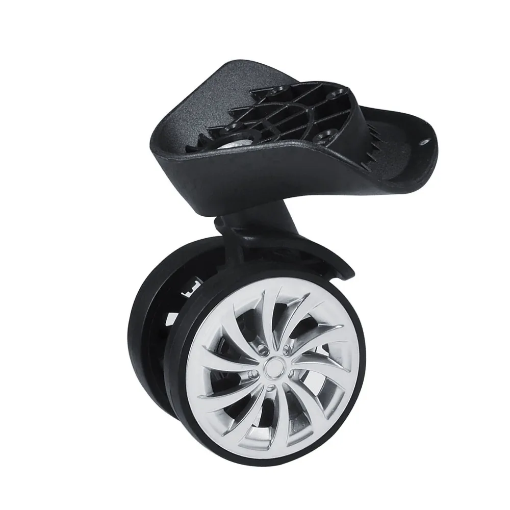 1Pair Durable PP+PET Swivel Wheel Replacement 360 Rotating Black Luggage Wheels Suitcase Wheels Luggage Repair