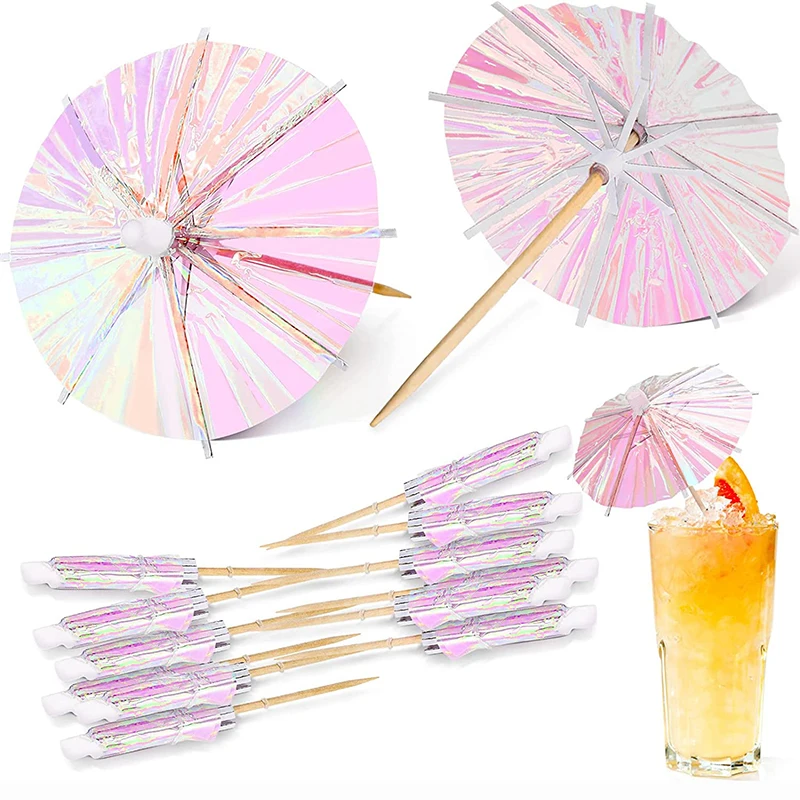 10 Stück Zahnstocher Cocktail Sonnenschirme Mini Regenschirme Getränke Picks Hochzeits feier Sticks Tisch dekoration für Sommer Hawaii Party