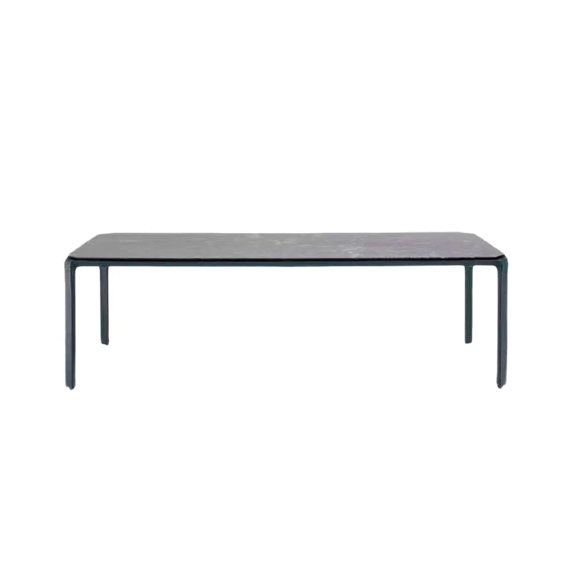 

Saddle leather dining table minimalist child household small apartment rectangular