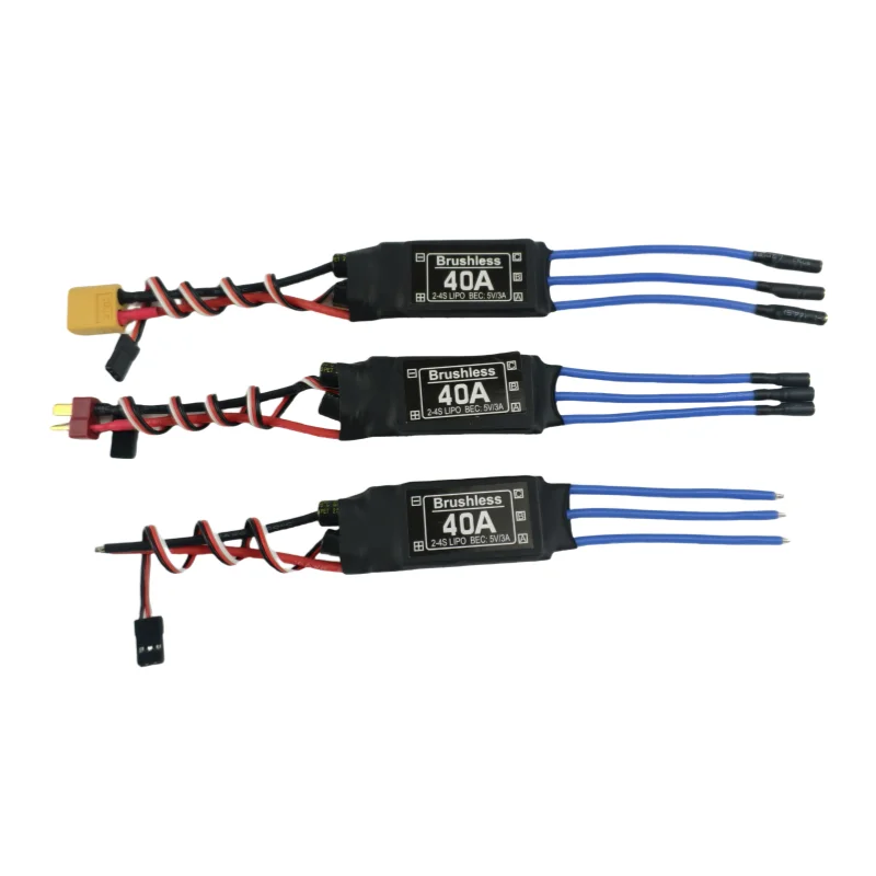 40A Brushless ESC Electric Adjustable High Efficiency Stable Built-In BEC for Fixed Wing Model Aircraft Power System Fit XT60 T