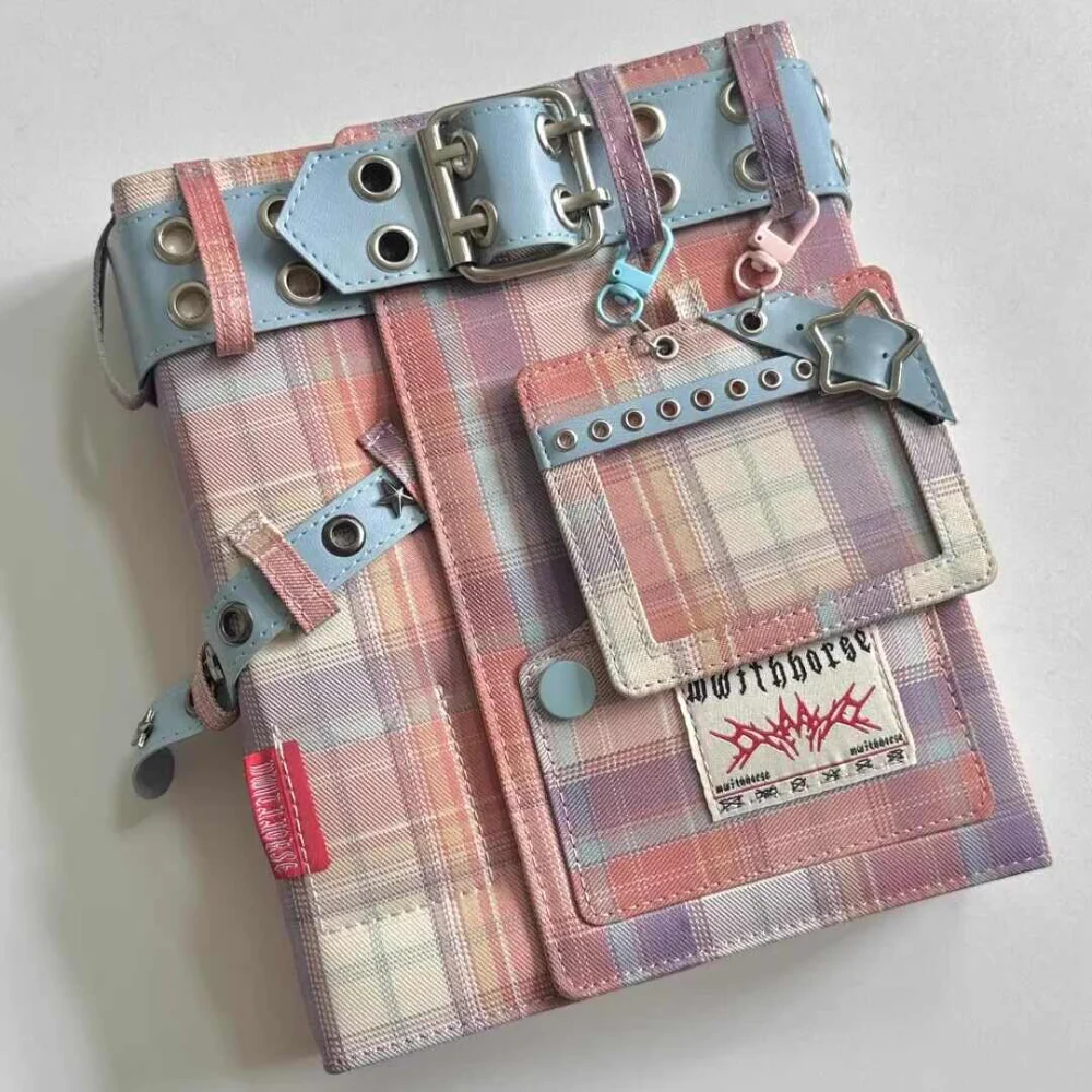 Retro Sweet Cool A5 Striped High Beauty Card Album Large Cowboy Style Fabric Star Trace Small Card Storage Album