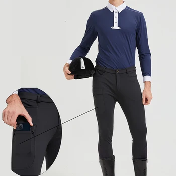 Professional Men's Equestrian กางเกงซิลิโคน Anti-SLIP ขี่ม้า...