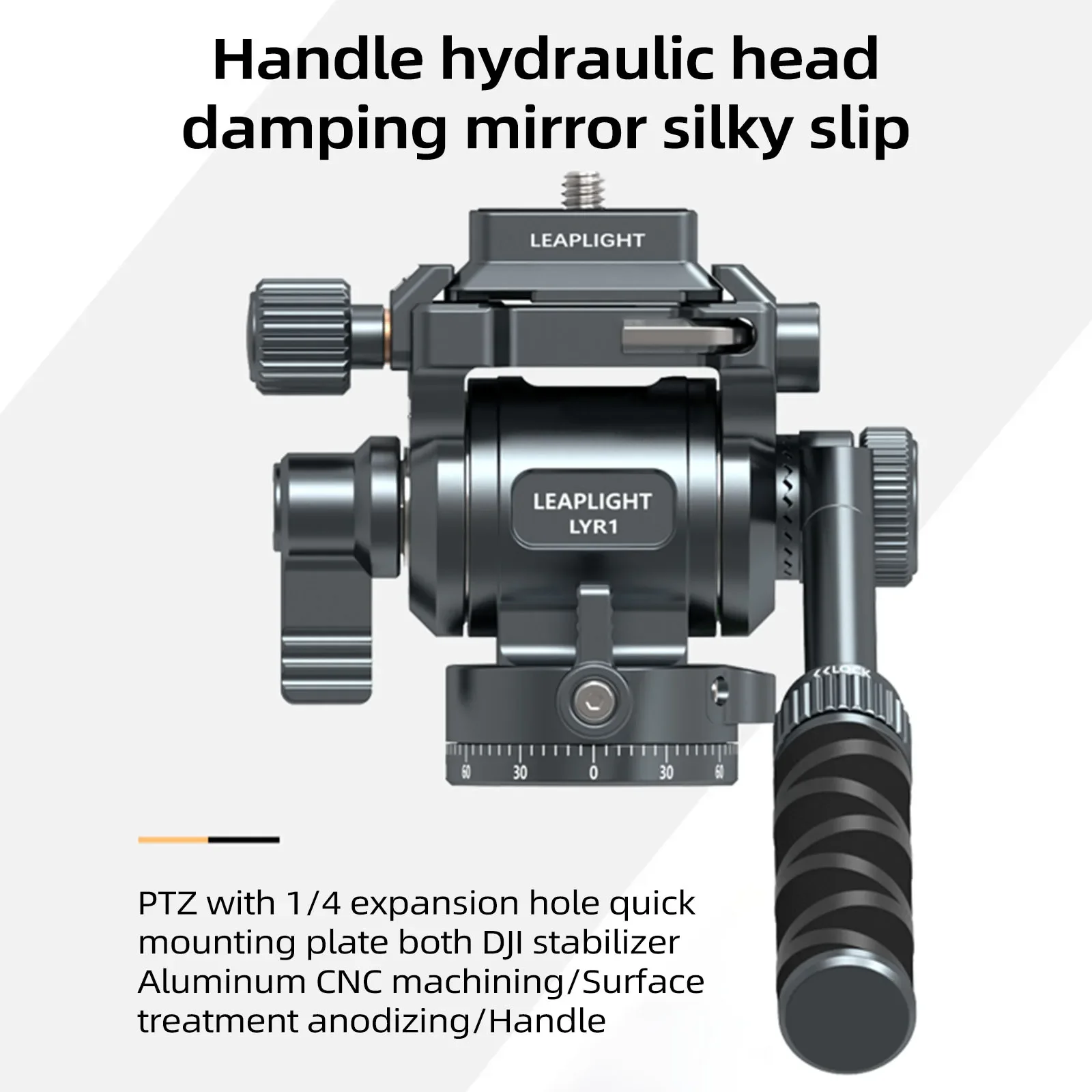 Hydraulic Ball Head Double Panoramic Multi-functional With Handle Quick Release Plate Tripod Head For Camera Phone