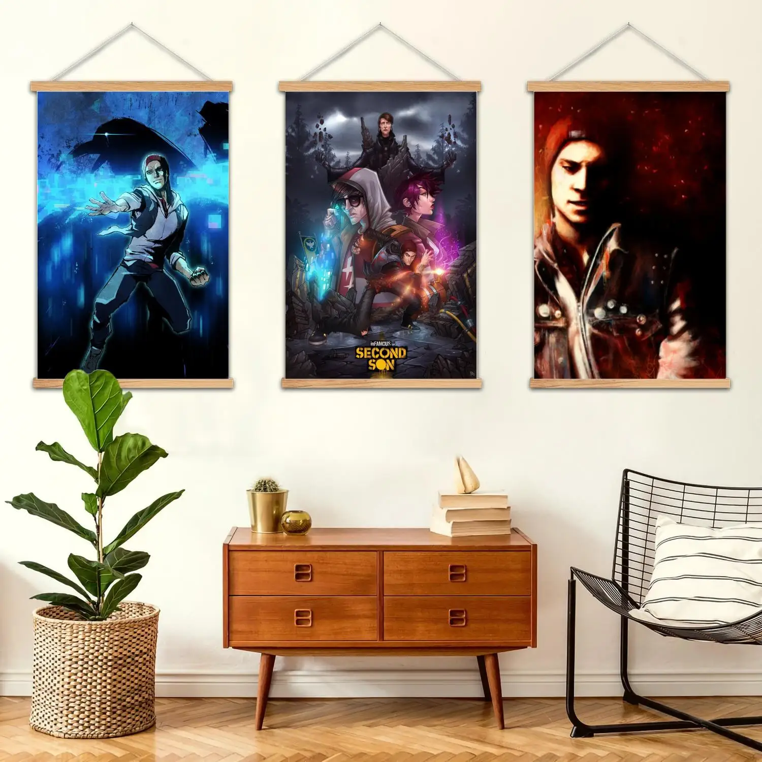 InFamous Second Son-pintura de pared enmarcada, póster artístico en lienzo e arte de pared, decoración moderna para dormitorio familiar, pintura decorativa