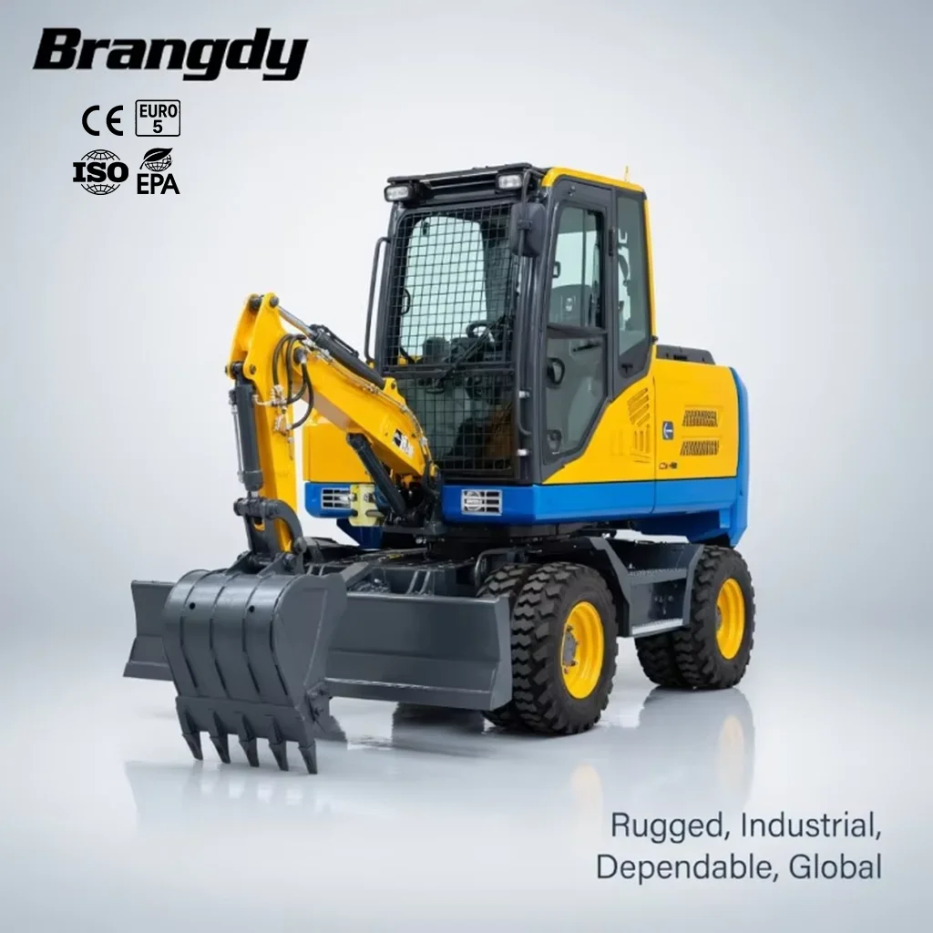 

3 Ton Wheel Excavator 11.2KW 15HP Heavy Duty Digger CE EPA Certified for Construction Engineering Landscaping