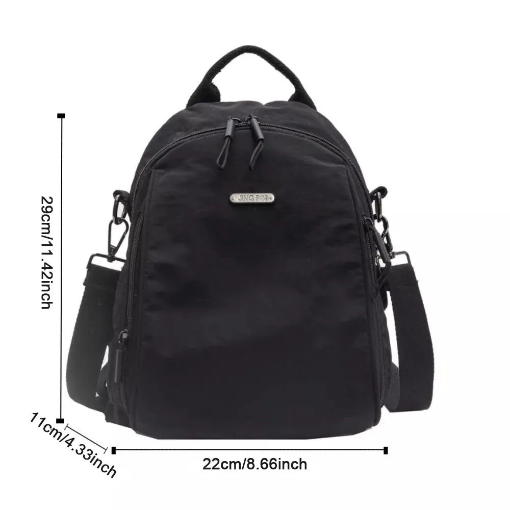 Petit sac à dos de grande capacité en tissu Oxford, sac à bandoulière léger, couleur unie, cartable pour femmes