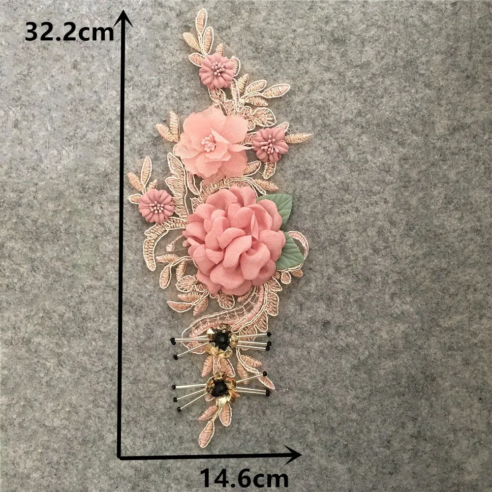 Fashion Embroidery Lace Collar 3D Flowers DIY Sewing Lace Fabric Collar Decoration Applique Dress Accessories Scrapbook