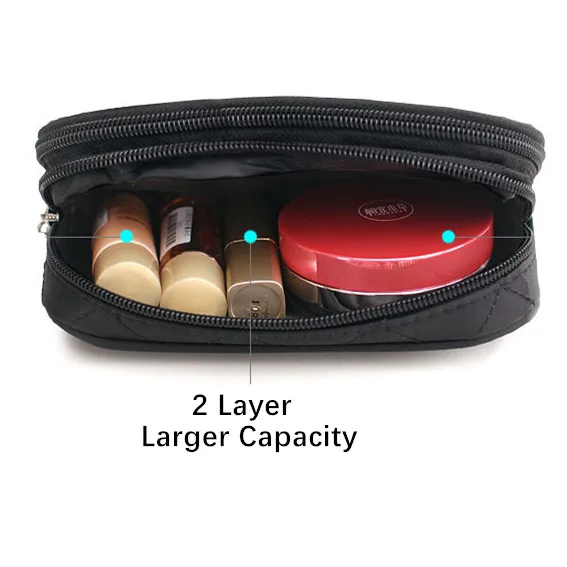 Mini Waterproof Cosmetic Bag Simple Solid Color Portable Make Up Storage Pouch Travel Female Makeup Brush Holder Toiletry Cases