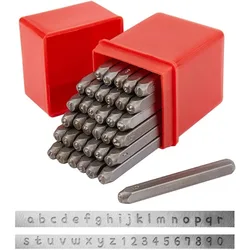 36 Pcs 3mm Letter and Number Metal Stamp Set Alphabet A-Z and Number 0-9 Iron Lowercase Stamps Punch Press Tool