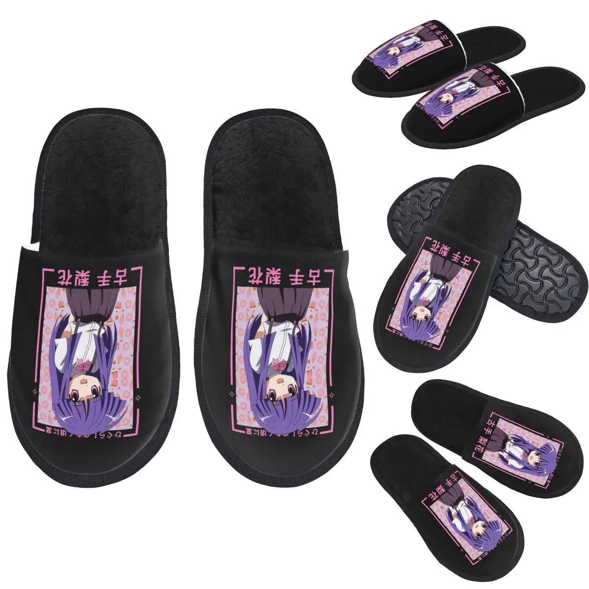 Custom Higurashi No Naku Koro Ni Slippers Memory Foam Warm Soft Women House Slipper Bedroom Comfy Shoes