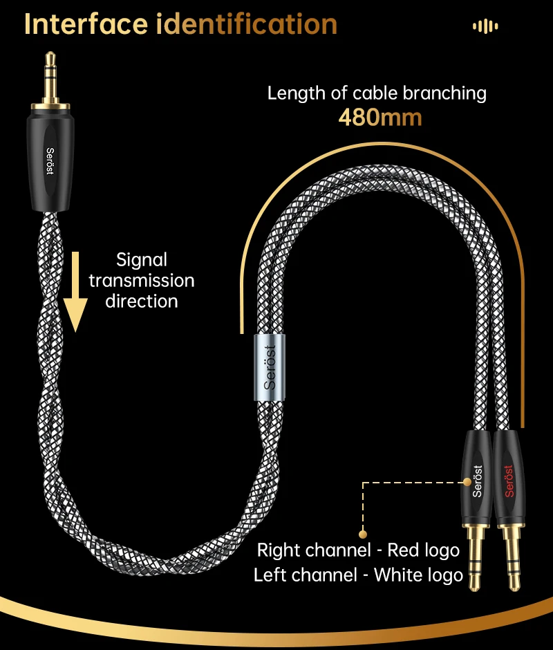 Serost Aurora HiFi Audio-Kopfhörerkabel Graphene Arthur OCC Kupfer Typ-C 3,5mm 4,4mm 6,5mm 4Pin-XLR Stecker Stereo auf Dual 3,5mm – Detail 4