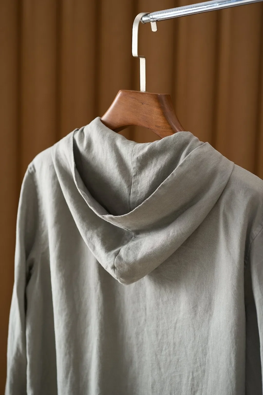 

Kiton, итальянская осенняя куртка из чистого льна с капюшоном, повседневный комплект брюк