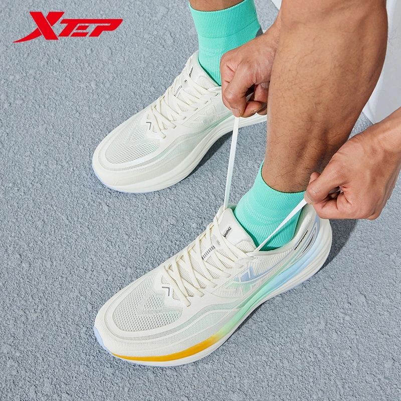 Xtep Chasing Clouds Running Shoes For Men 2024 Summer Comfortable Men\'s Sports Shoes Rebound Thick Sole Sneakers 876219110056