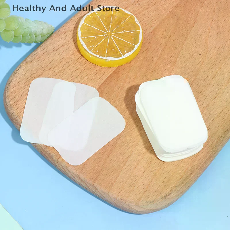 New 100Pcs 5.6*3.6cm Disinfecting Paper Soaps Washing Hand Mini Disposable Scented Slice Sheets Foaming Soap Case Paper Hot