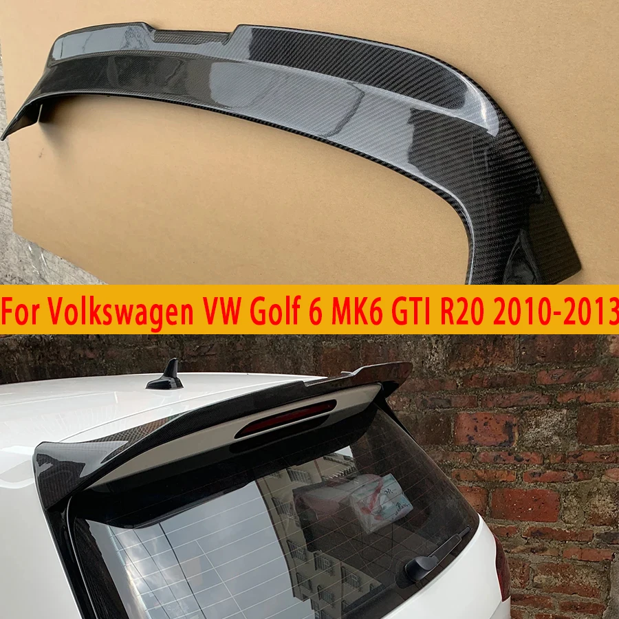 

Carbon Fiber spoiler Tail fins For Volkswagen VW Golf 6 MK6 GTI R20 2010-2013 Car Rear Trunk Spoiler Lip Wing Car Accessories