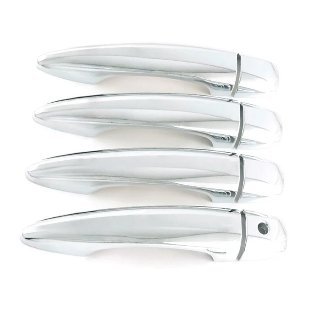 غطاء مقبض الباب من ألياف الكربون الأسود اللامع لنيسان سنترا سيلفي 2020 2021 2025 كروم فضي لتزيين السيارة #3