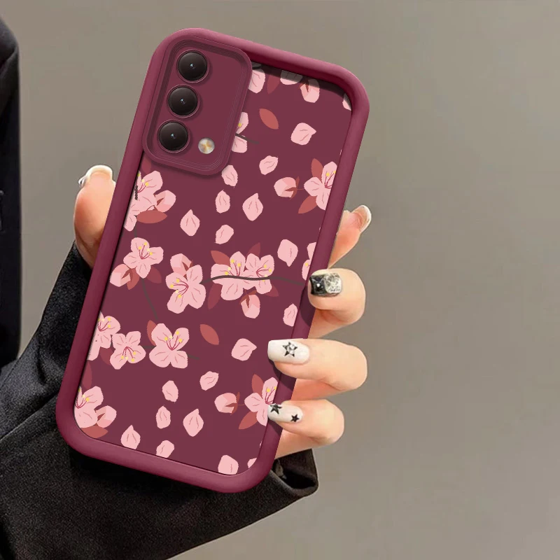 حافظة هاتف سميكة من السيليكون لهاتف انفينيكس تكنو كامون 40 برو 30 20 سبارك 20C 10 Pro 6 Go 2024 2023 2022 Pova 7 غطاء غير لامع على شكل زهرة