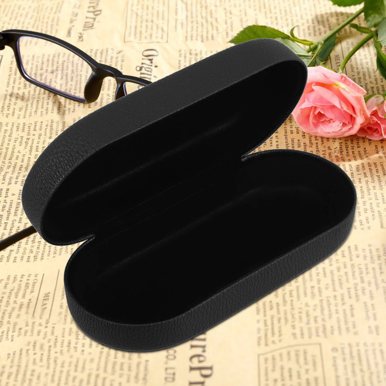

Sunglasses Case Black Hard Shell Large Capacity Protective Stylish Portable Eyewear Container Hiking Travel Organizer