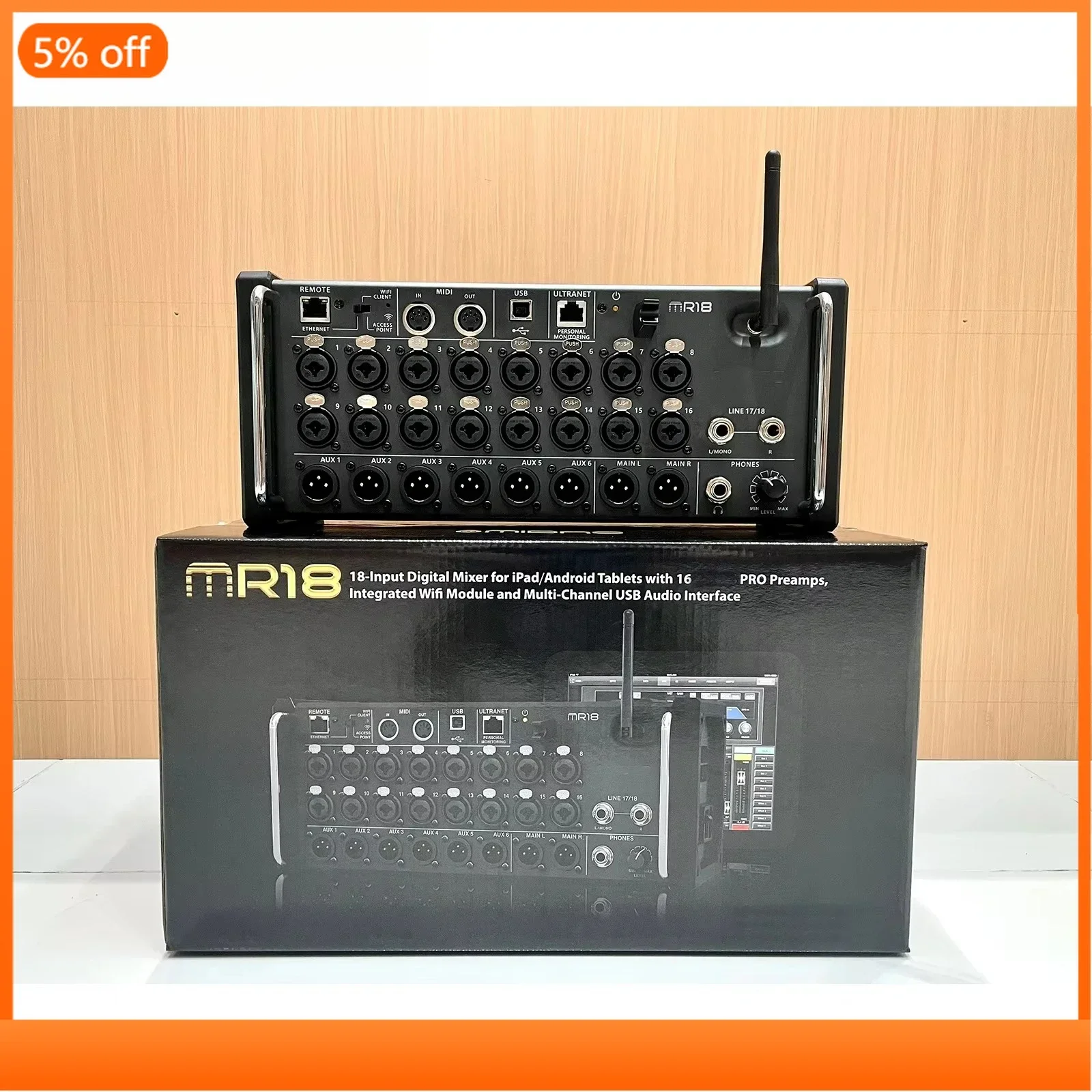 MR12/MR18 With A Fan New Version 12/18 Channel Digital Audio Console Mixer 12-Bus Integrated WiFi Module/USB Stereo Recorder