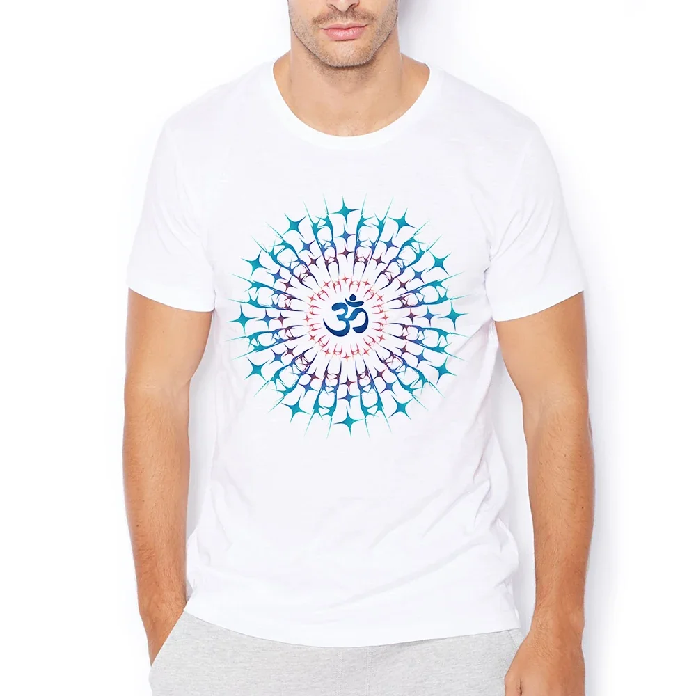 Buddha Mandala Spiritual Chackra Namaste Buddhism T-Shirt,White Casual Tshirt,Unisex Streetwear,Breathable Print Tee