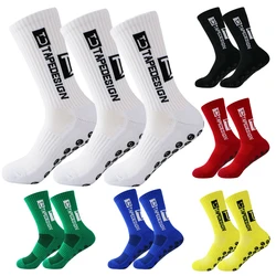 3 Pairs TC Non-Slip Soccer Socks Round Silicone Anti-Slip Football Grip Socks Men Women Basketball Rugby Sports Cycling Socks