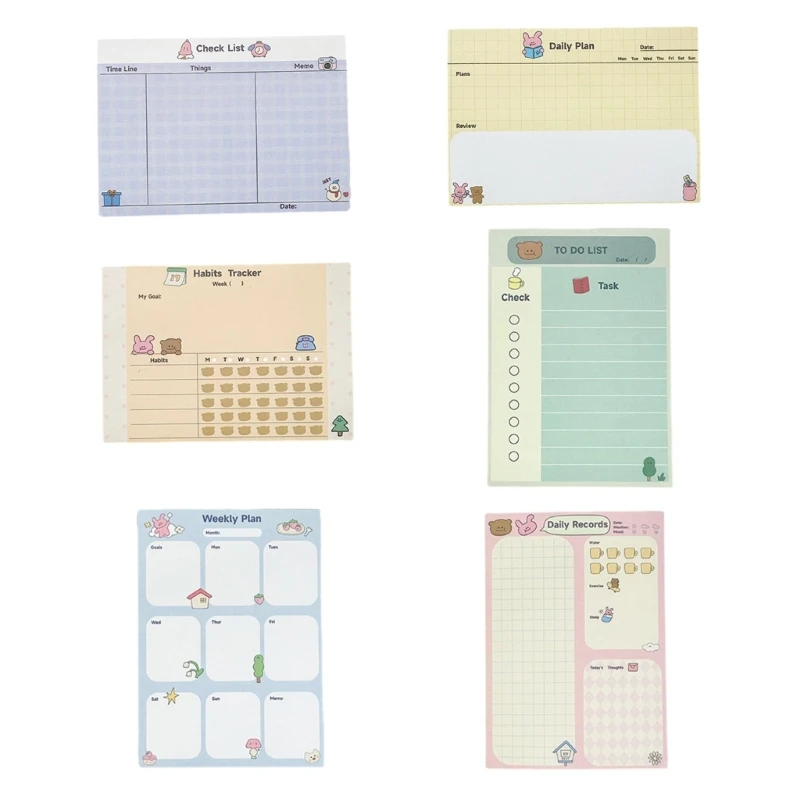 

100 Sheets Rabbits Sticky Notes A 6 Daily Plan Sticky Notes Lovely Animal Memo Pad Weekly Plan School Office Supplies