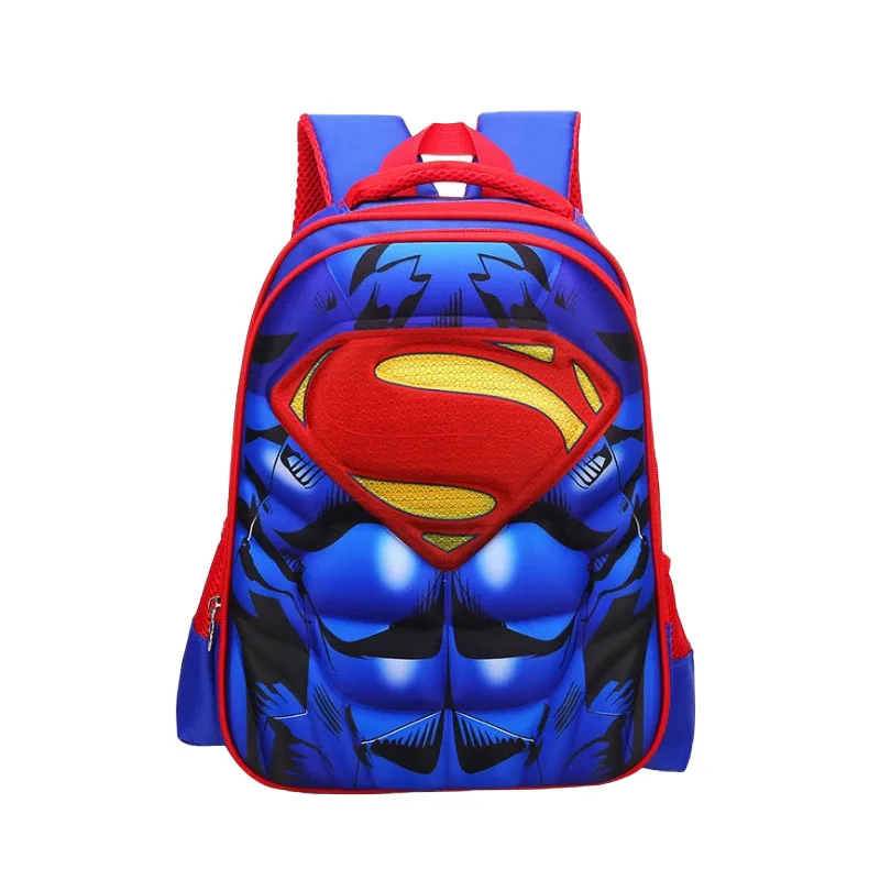 Marvel Spiderman Backpack Batman Schoolbag Superman Bagpack Captain America Double Shoulder Bag Kid Gift Student Stationery Boy