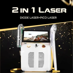 Diodenlaser 2 in 1 Piko sekunden Laser Tattoo entfernung und Haaren tfernung geschaltete Maschine Pico zweite Laser Epilierer für Frauen