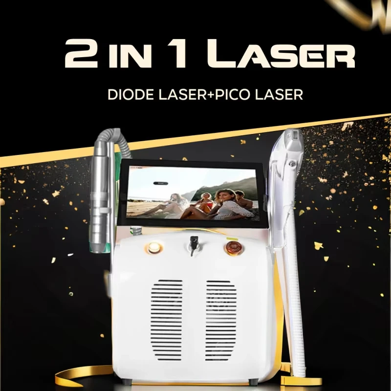 Diode Laser 2 in 1 Picosecond Laser Tattoo Removal And Hair Removal Switched Machine pico second laser epilator for women