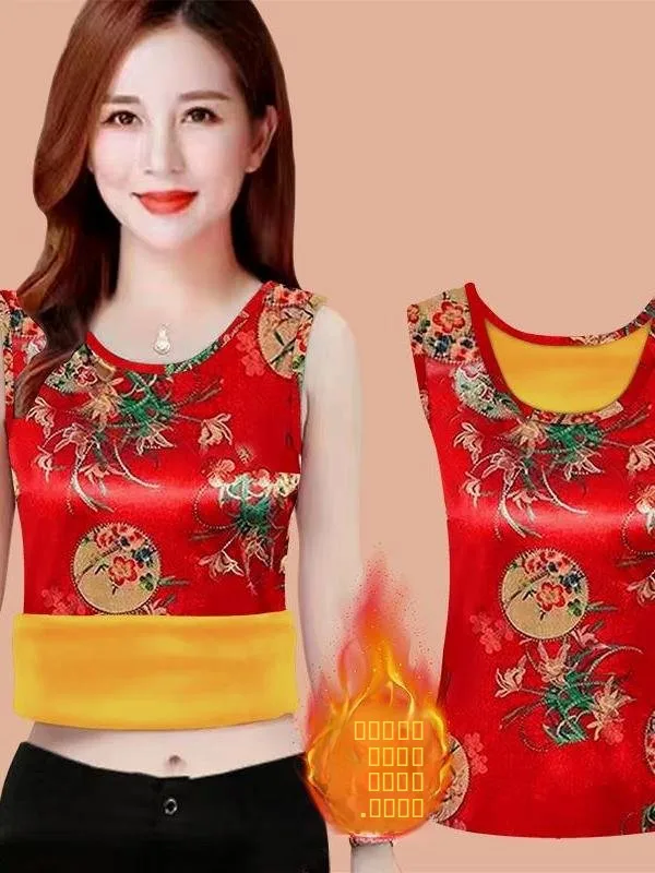 เสื้อกล้ามผู้หญิงเนื้อผ้านุ่มพิเศษแบบชิ้นเดียว ทรงกลม ใส่เป็นเสื้อซับในได้ อุ่นสบาย สไตล์ลำลอง ยืดหยุ่น เหมาะสำหรับฤดูใบไม้ร่วงและฤดูหนาว