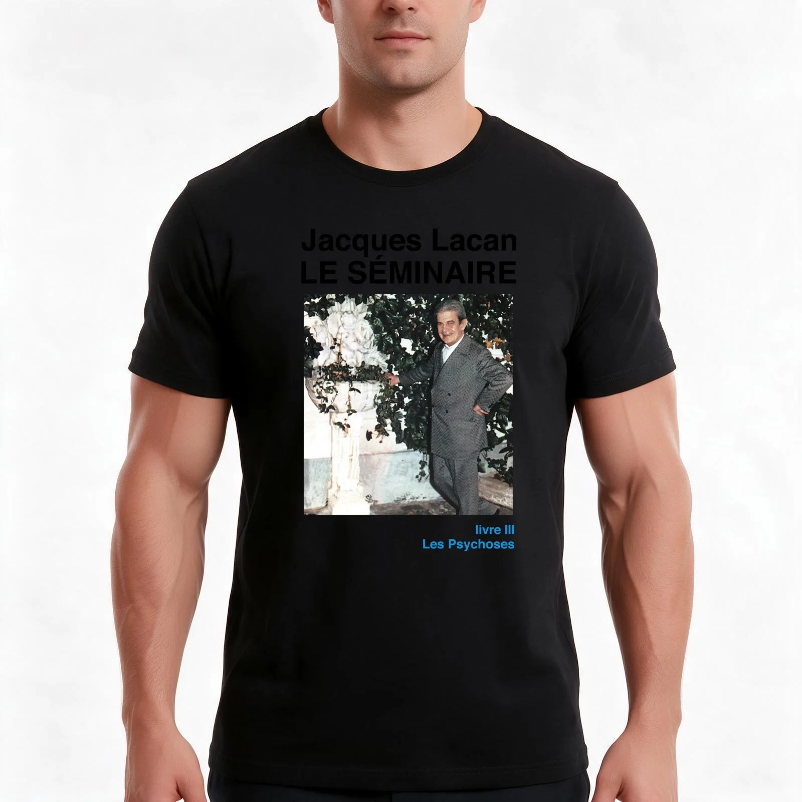 Jacques Lacan's Seminar III The Psychoses T-Shirt, Summer Casual Cotton Tee, Oversized Streetwear Tops, Vintage Graphic Print