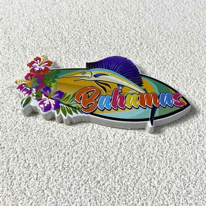 Bahamas Souvenirs Home Decor Items Collection Arts and Crafts Gifts Undersea swordfish, 3D stereo fridge magnets