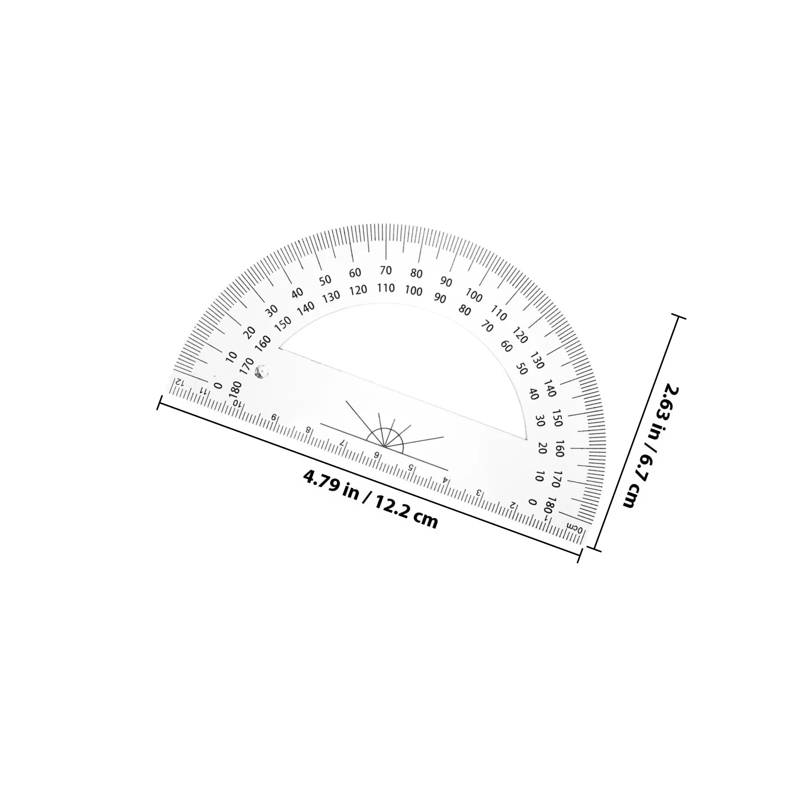5Pcs Small Lightweight Plastic Half Circle Protractor 180 Degree Math Protractor for Student Learning Angle Measurement Drafting