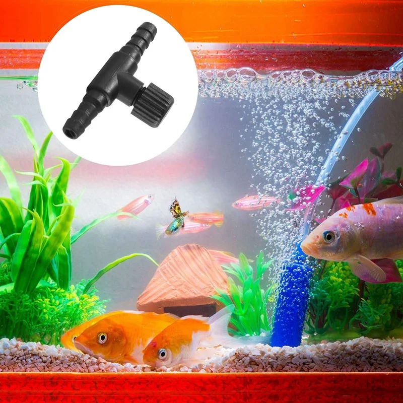 30 Pieces 2-Port Fish Tank Valve Plastic Air Pump Control Valve Aquarium T-Shaped Control Valve