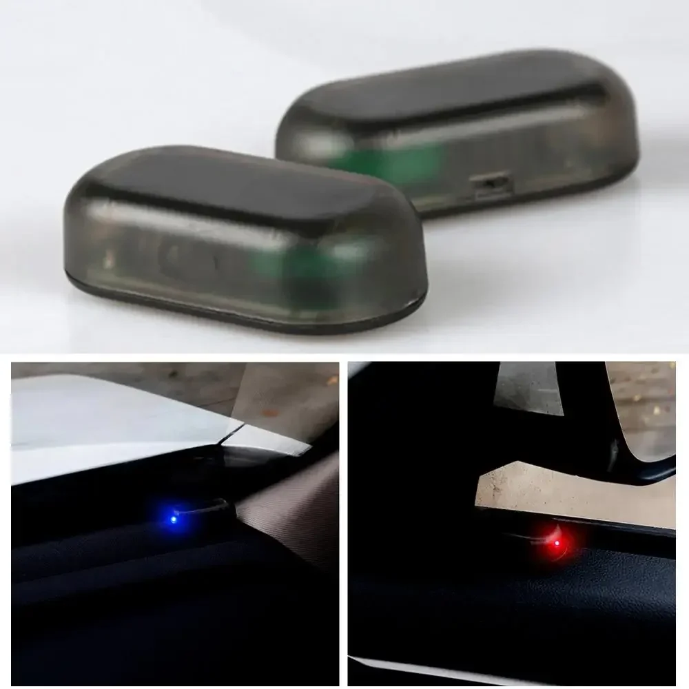 Solar LED Flashing Lights Car Fake Security Light Simulated Dummy Alarm Wireless Warning Anti-Theft Caution Lamp