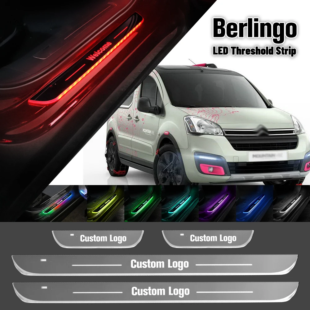 For Citroen Berlingo 1996-2023 Car Door Sill Light Customized Logo LED 2017 2019 2020 Welcome Threshold Pedal Lamp Accessories