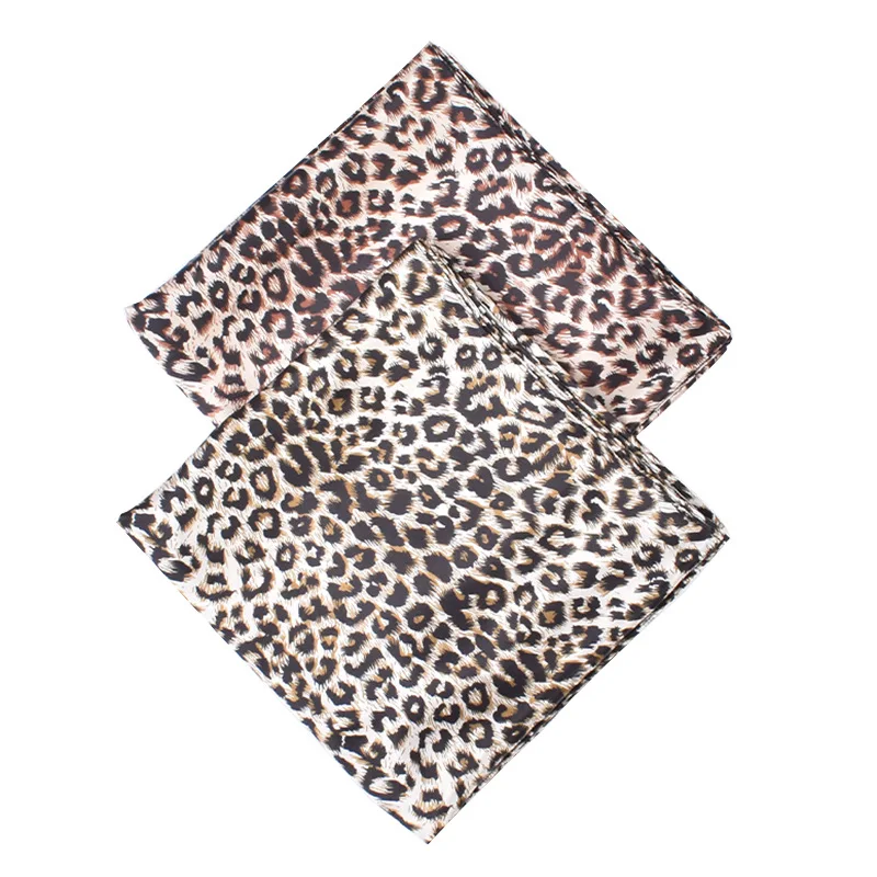 Bufanda cuadrada de seda con estampado de leopardo, chal de lujo con lunares, 90x90, novedad de primavera