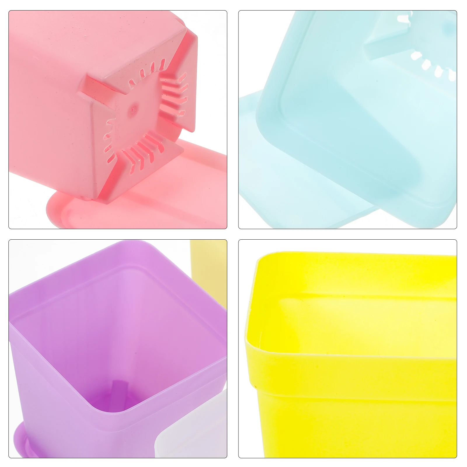 

60 Set Mini Seedling Pot Plastic Planters Plants Colorful Square Container Nursery Tray Flowerpot Outdoor Pots Decoration