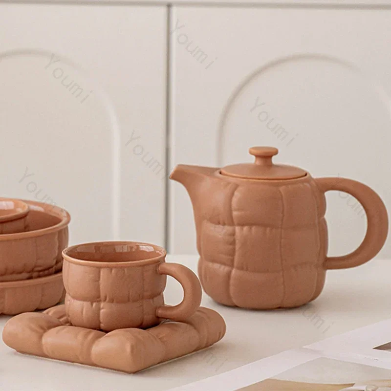 

Creative Sofa Ceramic Coffee Cup Sets Cute Sweet Couple Mugs Light Luxury Fashion Home Tea Set Coffee Pot Exquisite Tableware
