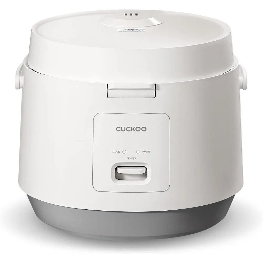 CUCKOO CR-1095 Olla arrocera y calentador básico de 10 tazas (cocido) / 20 tazas (cocido) con olla interior antiadherente, interruptor de prensa (blanco)