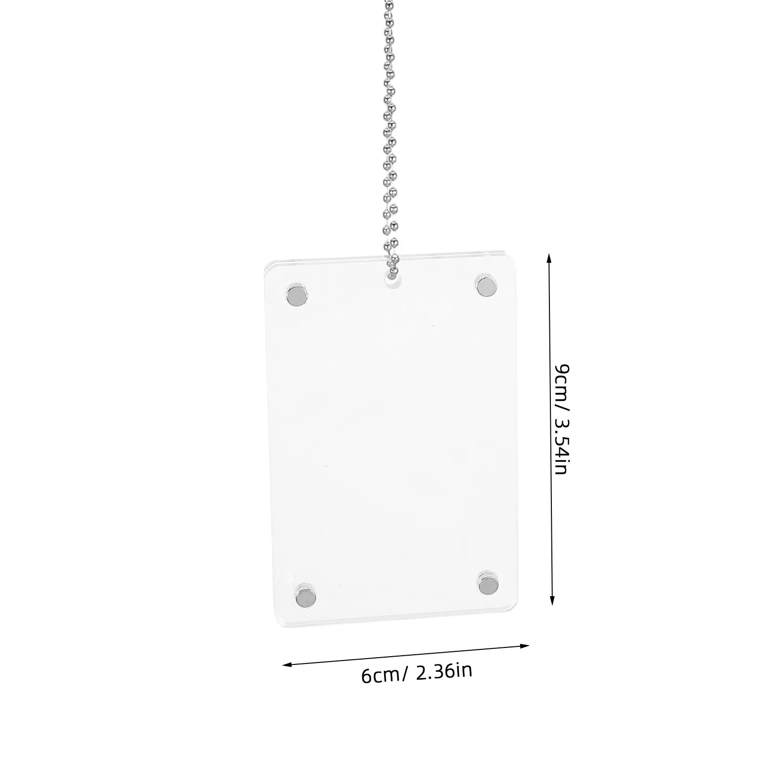 2Pcs Car Rearview Mirror Hanging Photo Frame Magnetic Acrylic Clear Picture Holder for Car Decor Photo Display Clip 3.54x2.36