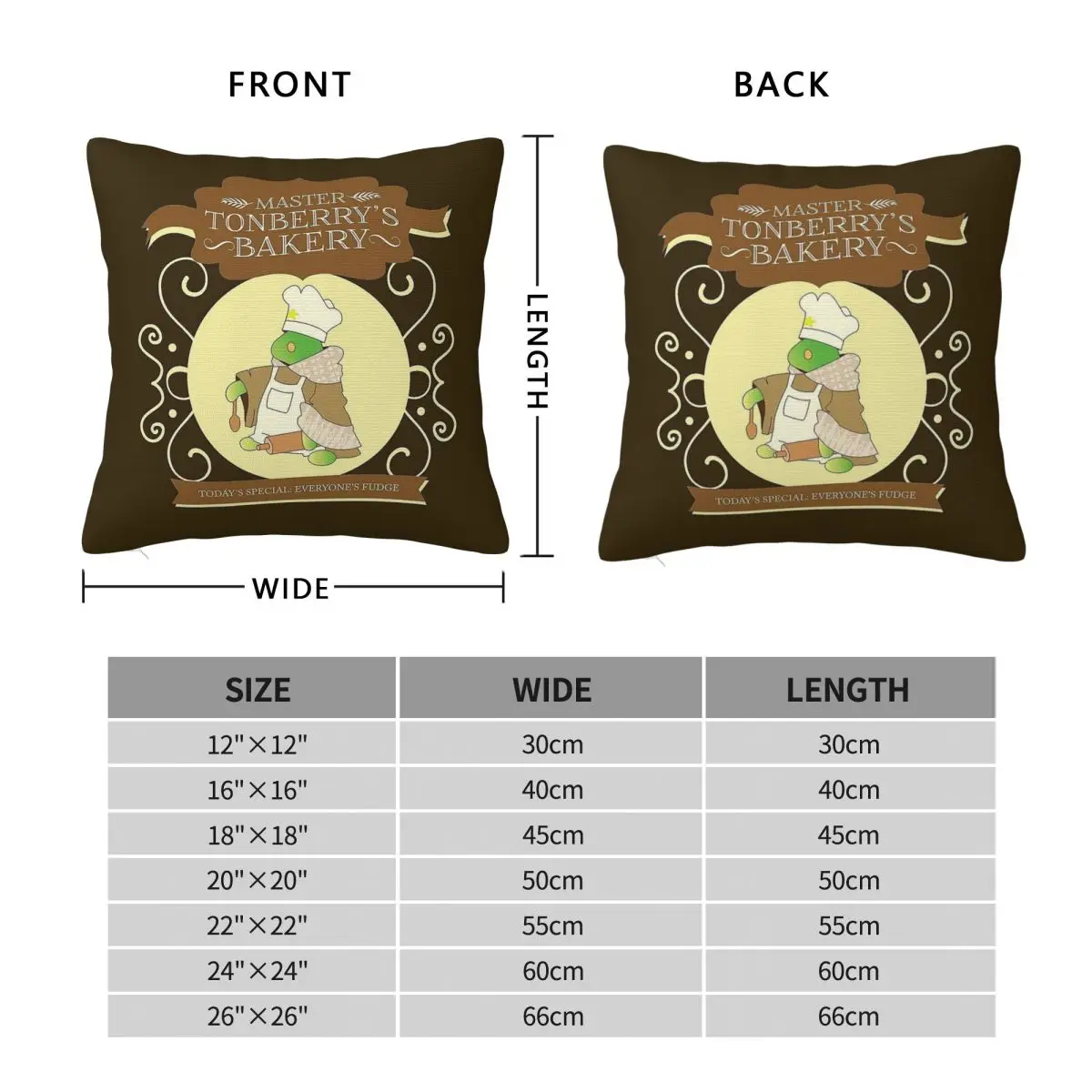 Master Tonberry Bakery Pillowcase Polyester Linen Velvet Creative Zip Decorative Room Cushion Cover