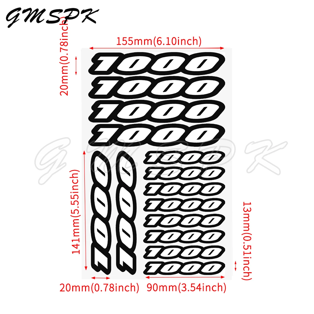 Motorcycle Racing Arabic Number 701-1000 Stickers Waterproof Motorbike Fuel Tank Fairing Helmet Windshield Decor Decals Sticker