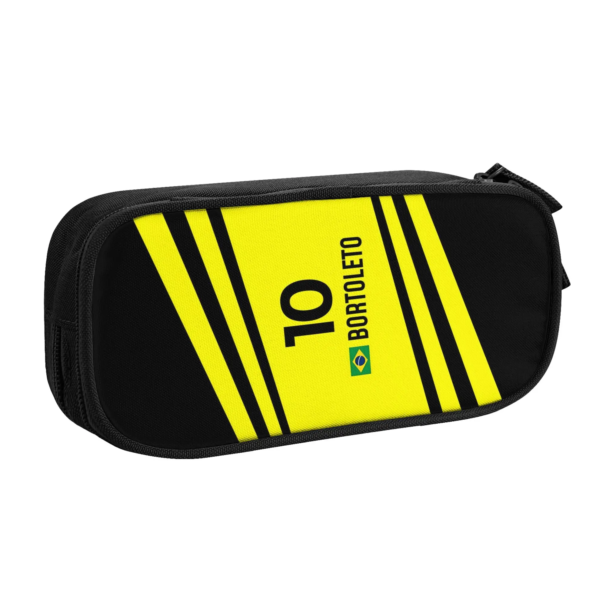 G-Gabriel B-Bortoleto10 Sticker Pencil Case for Brazilian Racing Driver Large Storage Pen Box Bag School Supplies