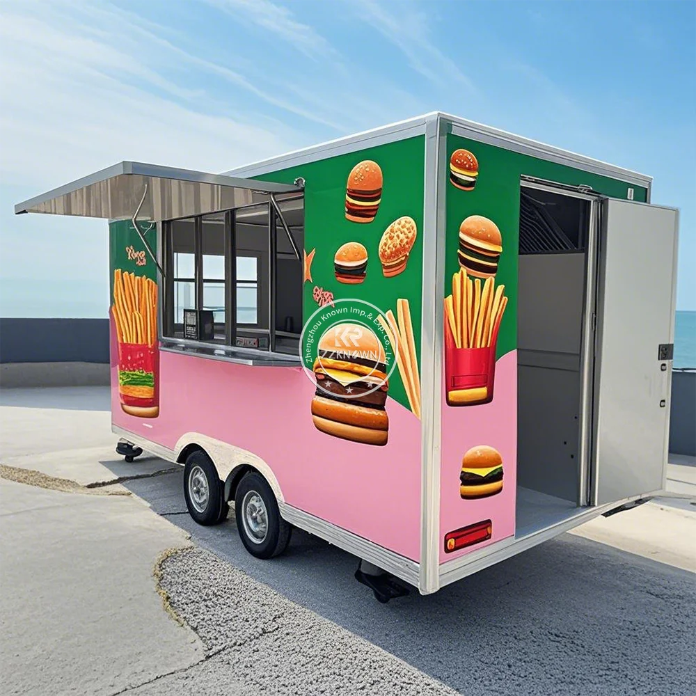 

2025 Mobile Crepe Burger Van Street Fried Chicken Soft Serve Ice Cream Vendor Food Truck Trailer Cart