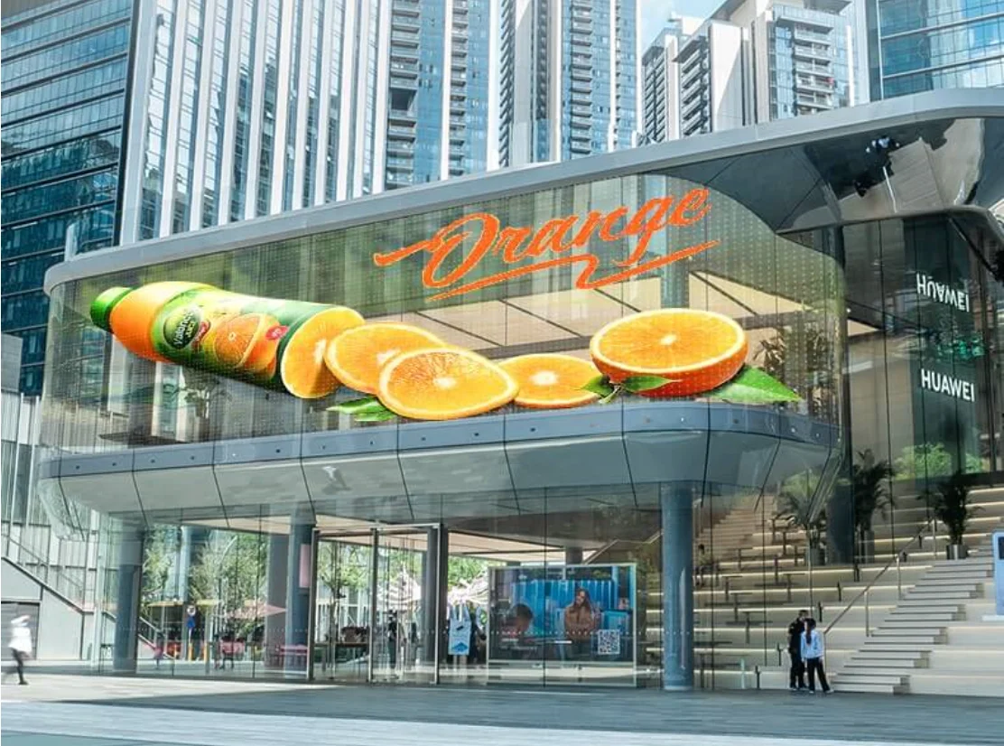 P4/P5/P6/P8/P10 Transparent LED Screen for Advertising Window - High-Brightness Glass Display for Retail & Commercial Spaces