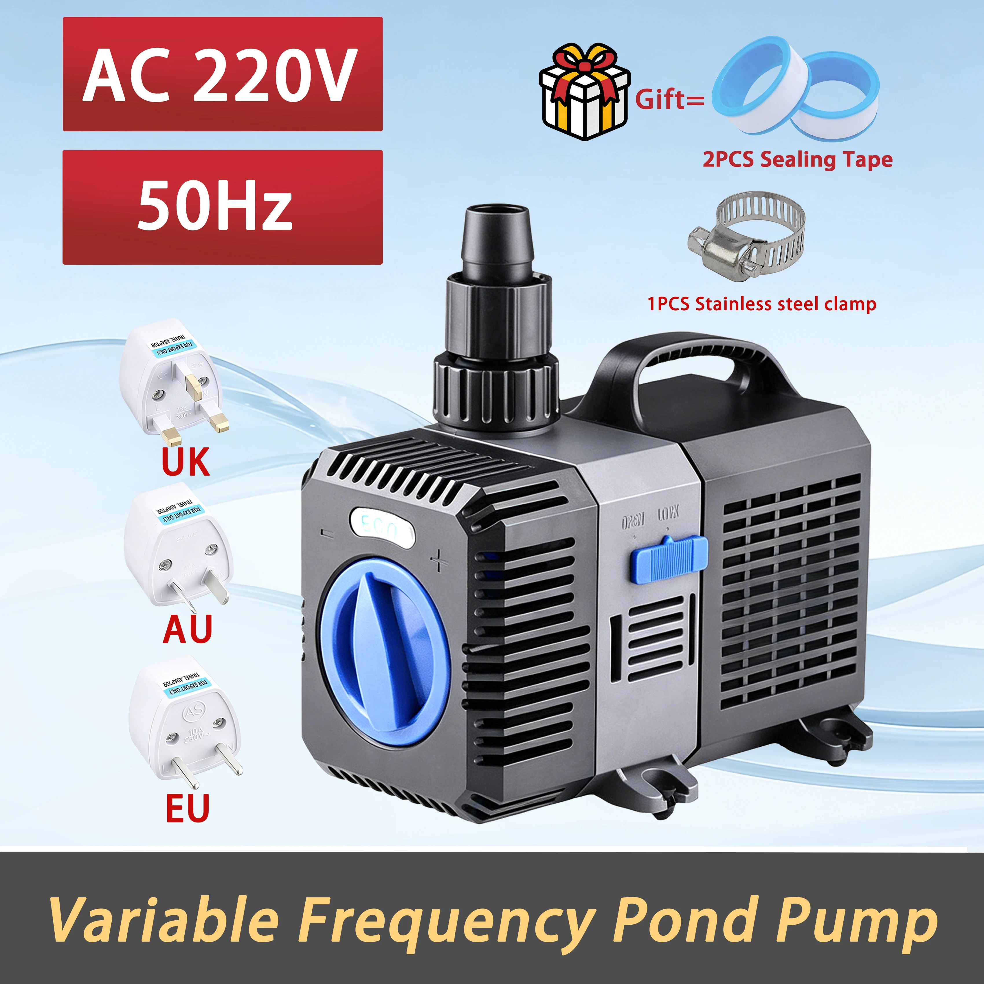 

AC220V 50Hz Pond Pump, Fish Pond Circulation Filter Submersible Pump Is Suitable for Freshwater and Seawater