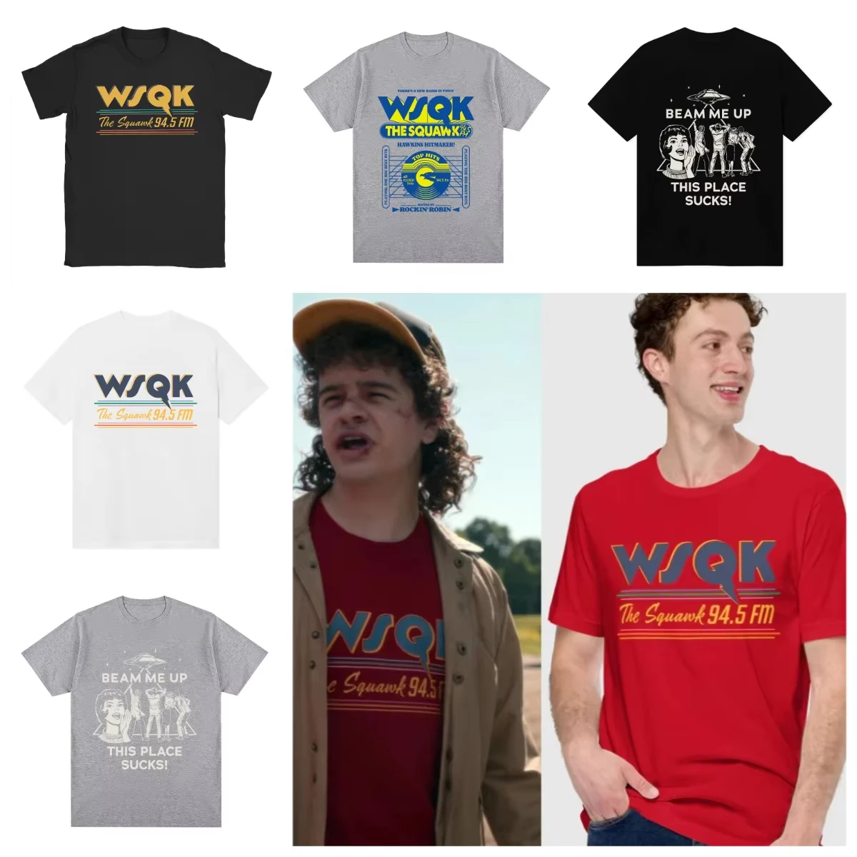 2026 Dustin Henderson WSQK graphics 100%Cotton Men's Tshirt Spring summer Fashion Oversized Unisex O-neck Short Sleeve shirt