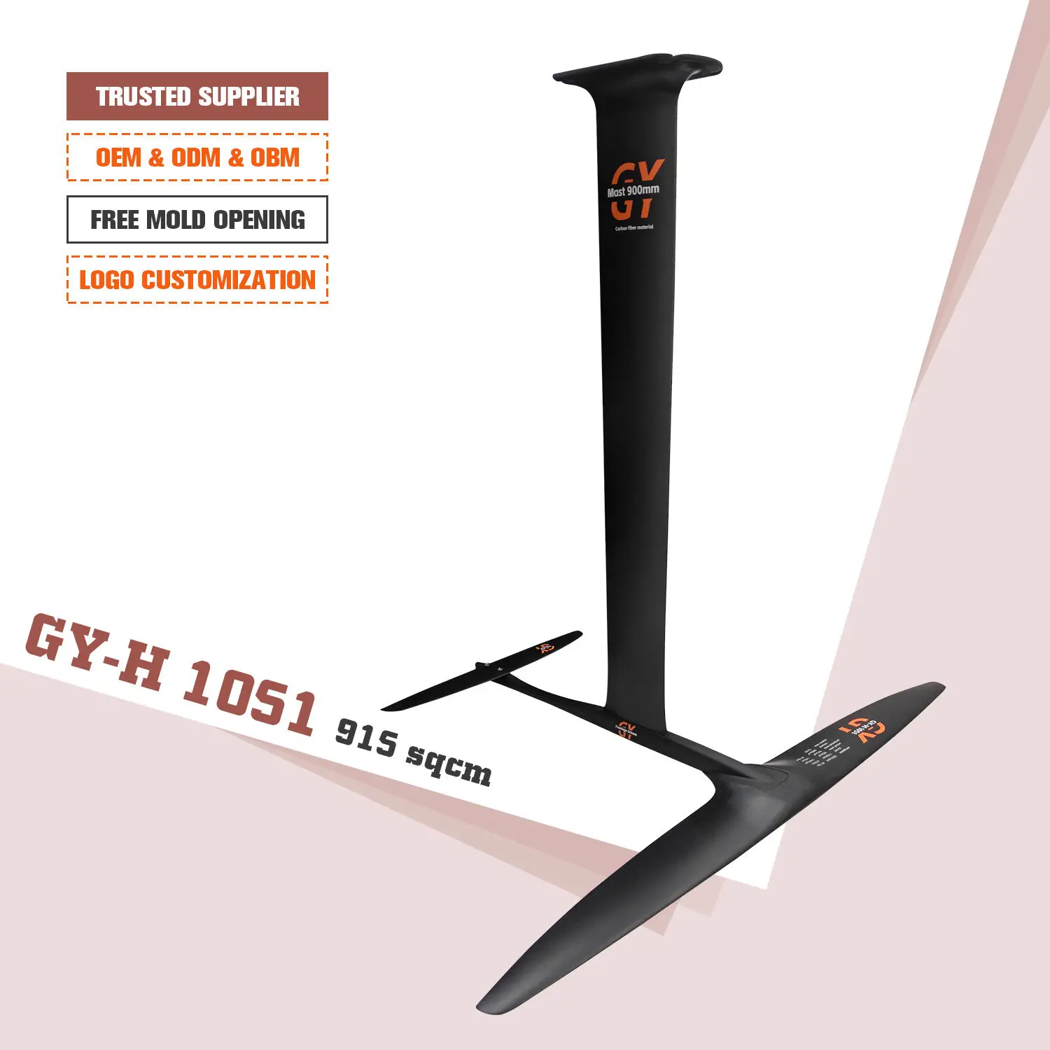 Neues modisches Hydrofolien-Set H1051 Hochleistungs-915 qcm Hydrofoil-Kit zum Kitesurfen Spitfire-Folienurfen